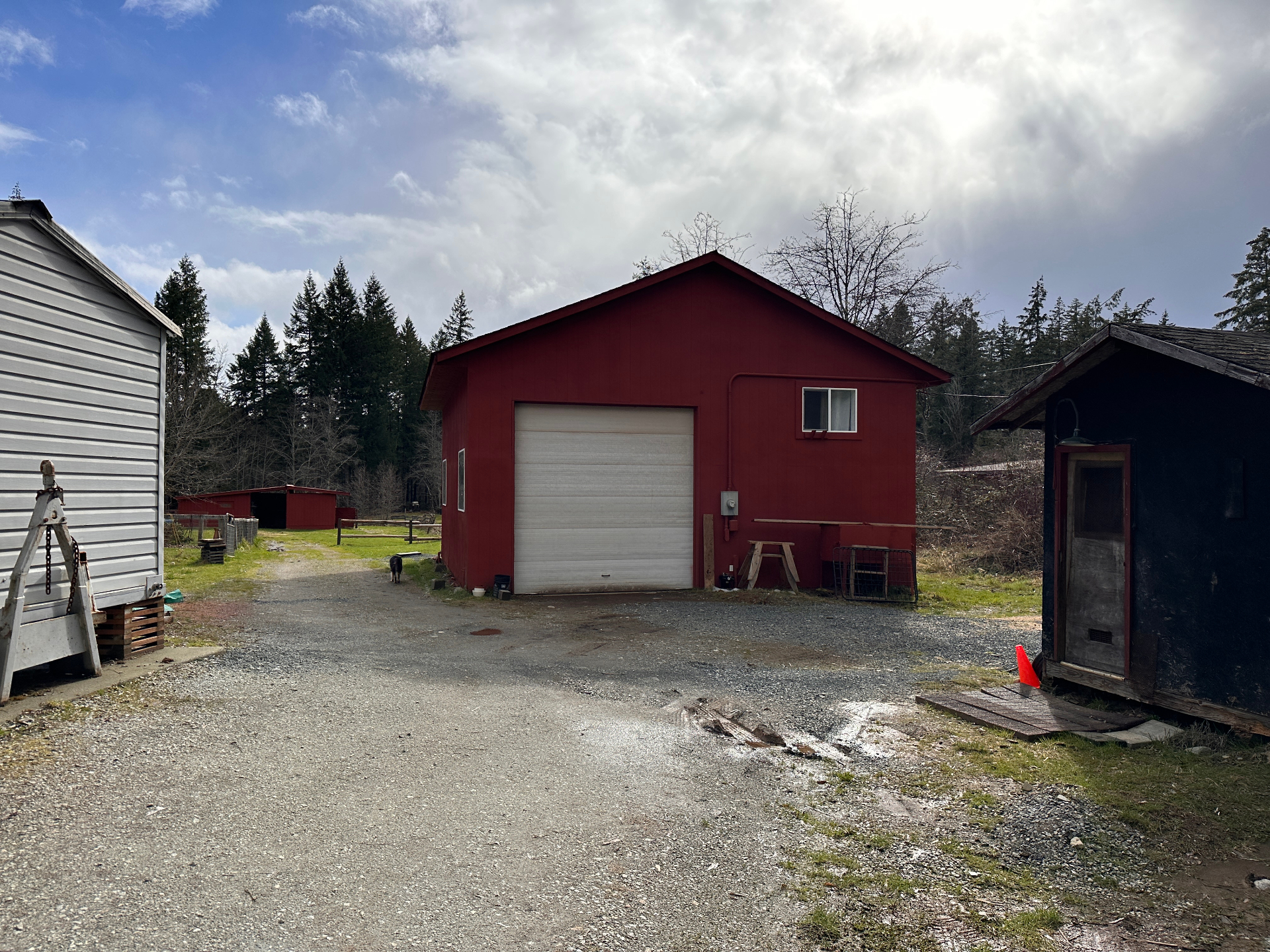 Driveway cleanup & fresh gravel — before